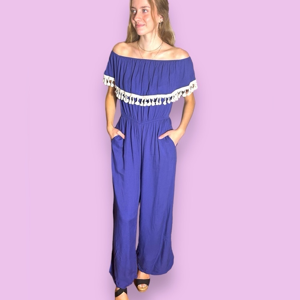 JODIFL Purple Bohemian Jumpsuit with pockets Women's Size Small